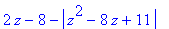 2*z-8-abs(z^2-8*z+11)