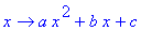 proc (x) options operator, arrow; a*x^2+b*x+c end proc