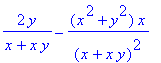 2*y/(x+x*y)-(x^2+y^2)/(x+x*y)^2*x