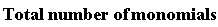 Total*number*of*monomials