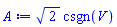 2^(1/2)*csgn(V)