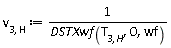 v[3, H] := 1/DSTXwf(T[3, H], 0, wf)