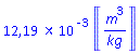 0.1219334720e-1*Units:-Unit(m^3/kg)