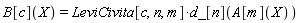 B[c](X) = LeviCivita[c, n, m]*d_[n](A[m](X))