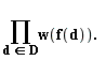 "(&prod;)w(f(d)).  "