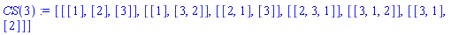 [[[1], [2], [3]], [[1], [3, 2]], [[2, 1], [3]], [[2, 3, 1]], [[3, 1, 2]], [[3, 1], [2]]]