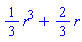 (1/3)*r^3+(2/3)*r