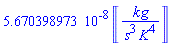 0.5670398973e-7*Units:-Unit(('kg')/(('s')^3*('K')^4))