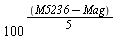 100^((M5236-Mag)*(1/5))