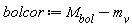 bolcor := M[bol]-m[v]