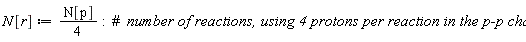 N[r] := (1/4)*N[p]
