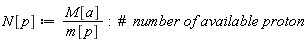 N[p] := M[a]/m[p]