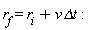 r[f] = v*`&Delta;t`+r[i]:
