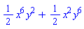 (1/2)*x^6*y^2+(1/2)*x^2*y^6