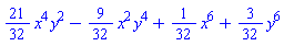 (21/32)*x^4*y^2-(9/32)*x^2*y^4+(1/32)*x^6+(3/32)*y^6