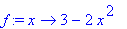 f := proc (x) options operator, arrow; 3-2*x^2 end ...