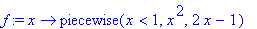 f := proc (x) options operator, arrow; piecewise(x ...