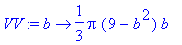 VV := proc (b) options operator, arrow; 1/3*Pi*(9-b...