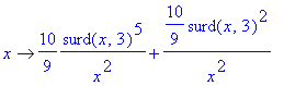 proc (x) options operator, arrow; 10/9*surd(x,3)^5/...