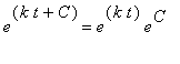 e^(k*t+C) = e^(k*t)*e^C