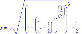 y = ((1-((x-1/2)^2)^(1/3))^3)^(1/2)+1/2
