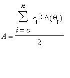 A = Sum(r[i]^2*Delta(theta[i]),i = o .. n)/2
