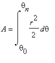 A = Int(r^2/2,theta = theta[0] .. theta[n])