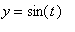 y = sin(t)