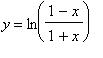 y = ln((1-x)/(1+x))