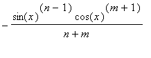 -sin(x)^(n-1)*cos(x)^(m+1)/(n+m)