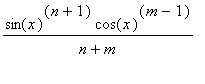 sin(x)^(n+1)*cos(x)^(m-1)/(n+m)