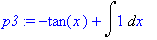 p3 := -tan(x)+Int(1,x)