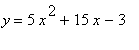 y = 5*x^2+15*x-3