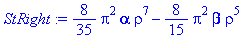 StRight := 8/35*Pi^2*alpha*rho^7-8/15*Pi^2*beta*rho^5