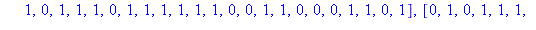 [[0, 1, 1, 1, 0, 0, 0, 1, 1, 0, 0, 0, 0, 1, 0, 1, 1, 0, 1, 1, 1, 0, 1, 0, 0, 0, 1, 0, 0, 0, 0, 1, 1, 1, 0, 1, 1, 1, 0, 1, 1, 0, 0, 1, 0, 0, 0, 1], [0, 1, 0, 0, 1, 0, 0, 0, 1, 0, 0, 1, 1, 0, 0, 1, 1, 1...