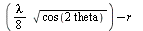 `+`(`*`(`/`(1, 8), `*`(lambda, `*`(sqrt(cos(`+`(`*`(2, `*`(theta)))))))), `-`(r))