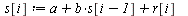 restart; -1; randomize(); -1; with(Statistics); -1; `:=`(a, 0); -1; `:=`(b, .9); -1; `:=`(n, 1000); -1; `:=`(r, Sample(RandomVariable(Normal(0, 1)), n)); -1; `:=`(s[1], 0); -1; for i from 2 to n do `:...