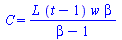 C = `/`(`*`(L, `*`(`+`(t, `-`(1)), `*`(w, `*`(beta)))), `*`(`+`(beta, `-`(1))))