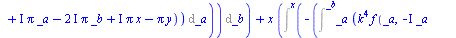 `assign`(sol, F(x, y) = `+`(_F1(`+`(y, `*`(I, `*`(x)))), `*`(_F2(`+`(y, `*`(I, `*`(x)))), `*`(x)), _F3(`+`(y, `-`(`*`(`+`(I), `*`(x))))), `*`(_F4(`+`(y, `-`(`*`(`+`(I), `*`(x))))), `*`(x)), `-`(Int(`*...