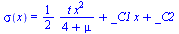sigma(x) = `+`(`/`(`*`(`/`(1, 2), `*`(t, `*`(`^`(x, 2)))), `*`(`+`(4, mu))), `*`(_C1, `*`(x)), _C2)