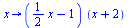 proc (x) options operator, arrow; `*`(`+`(`*`(`/`(1, 2), `*`(x)), `-`(1)), `*`(`+`(x, 2))) end proc