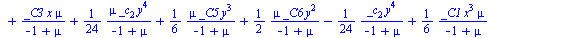 [{Pz(x, y, z) = `/`(`*`(`+`(`/`(`*`(`/`(1, 24), `*`(`^`(x, 4), `*`(g))), `*`(`+`(`-`(1), mu))), `-`(`/`(`*`(_C8), `*`(`+`(`-`(1), mu)))), `-`(`/`(`*`(_C4), `*`(`+`(`-`(1), mu)))), `-`(`/`(`*`(`/`(1, 2...