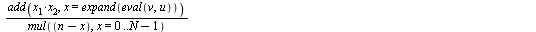 `assign`(makeTab_ss, proc (N) [seq([`/`(`*`(factorial(N), `*`(mul(k[i], i = y))), `*`(mul(`*`(`^`(factorial(x), numboccur(y, x)), `*`(factorial(numboccur(y, x)))), x = {op(y)}))), mul(S[i], i = y)], y...