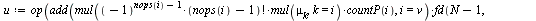 `assign`(ps, proc () local u, v, N; `assign`(N, add(x, x = args)); `assign`(u, expand(eval(makeTab_ss(N), makeCTR_s(N)))); `assign`(v, expand(eval(u, [makeMu(args), mu = 0]))); `/`(`*`(add(`*`(x[1], `...