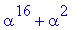 alpha^16+alpha^2