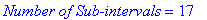`Number of Sub-intervals` = 17
