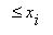 ` ` <= x[i]