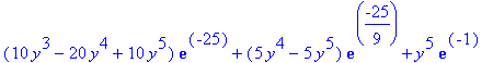 (10*y^3-20*y^4+10*y^5)*exp(-25)+(5*y^4-5*y^5)*exp(-...