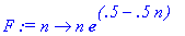 F := proc (n) options operator, arrow; n*exp(.5-.5*...