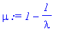 mu := 1-1/lambda